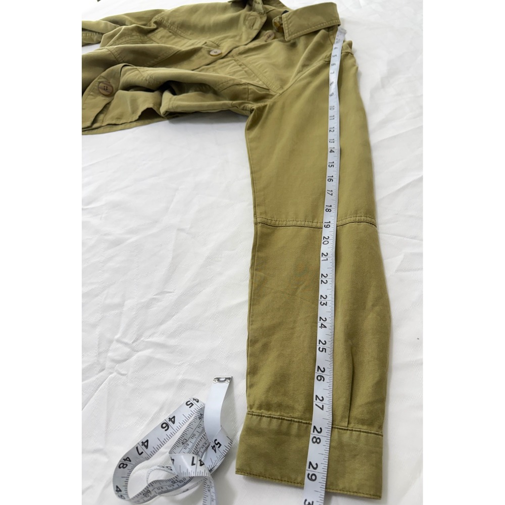 KUT from the Kloth Green Utility Shacket 100% Lyocell Cropped Gorpcore Granola - Picture 8 of 8